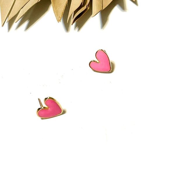 Dainty heart earrings #596 - Picture 3 of 5